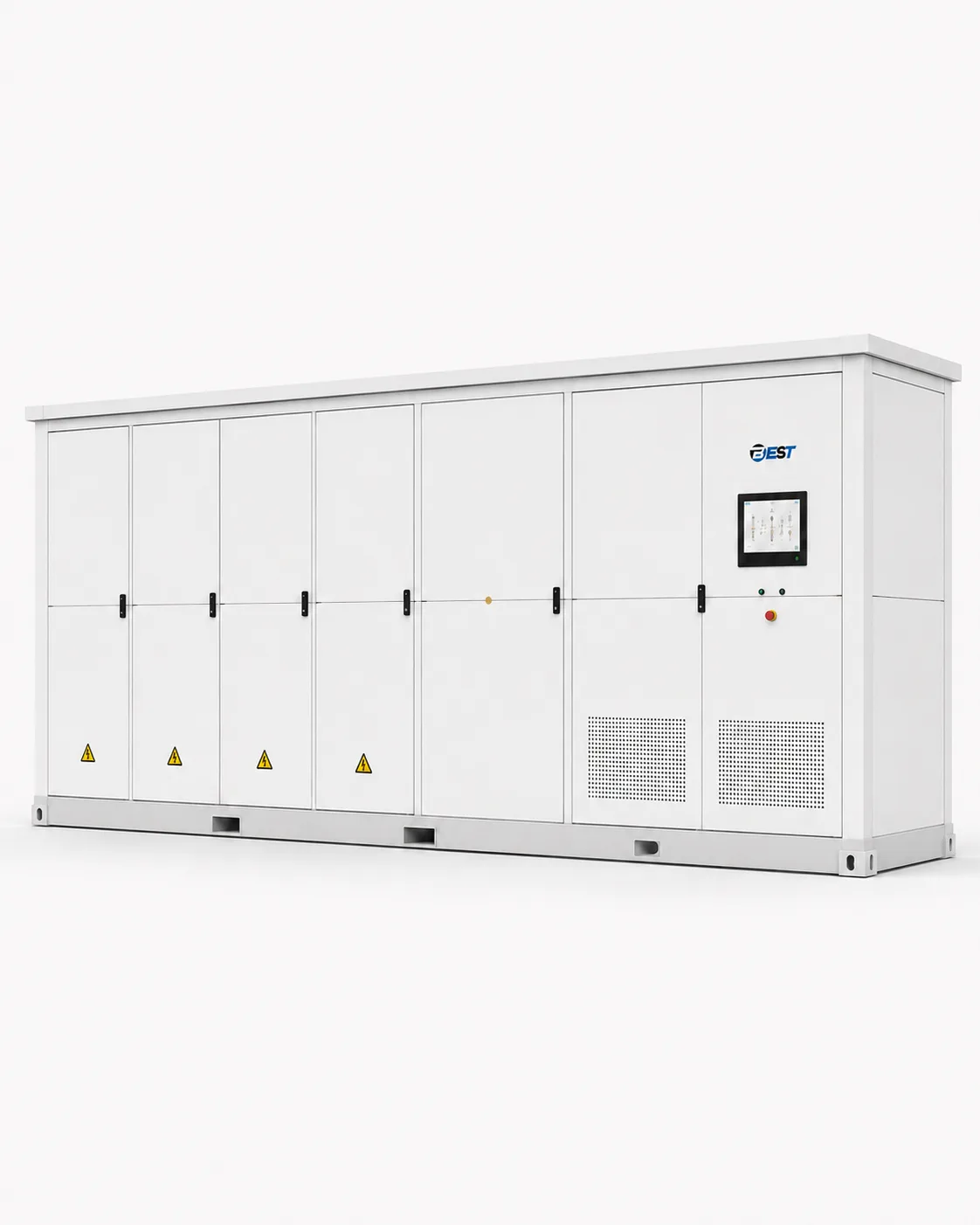 Aphelion Arc prefabricated energy cabin with a centralized control screen