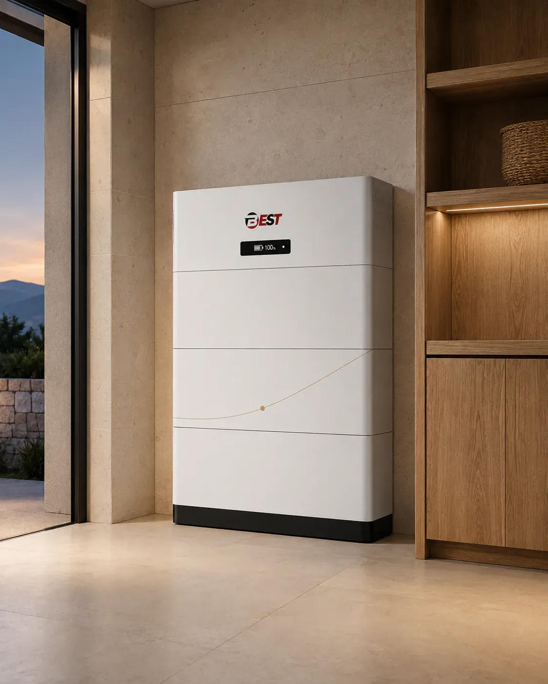 Concept detail van residentiële energie-apparatuur in een nutsruimte